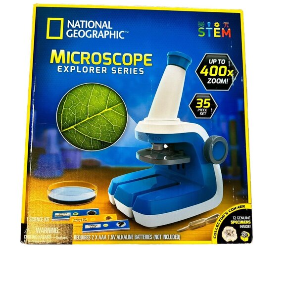 National Geographoc Microscope For Kids Explorer Series 400x Zoom 35 Pieces Set - Picture 1 of 5